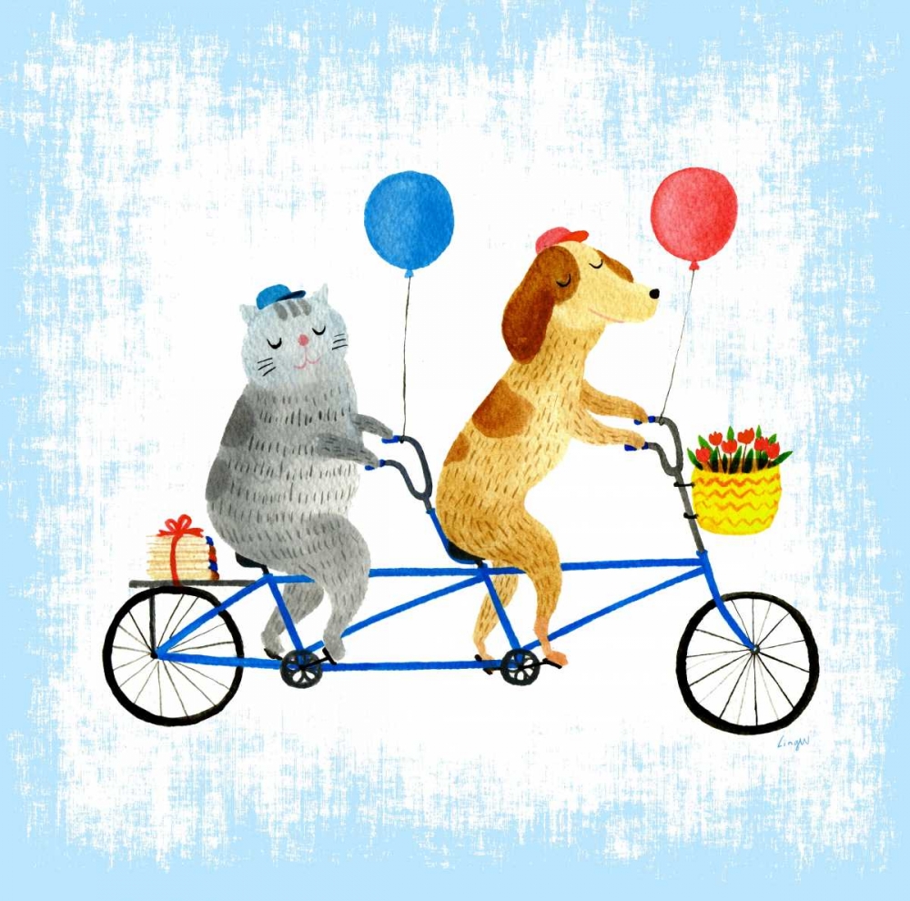 Bikes and Best Friends art print by Lings Workshop for $57.95 CAD