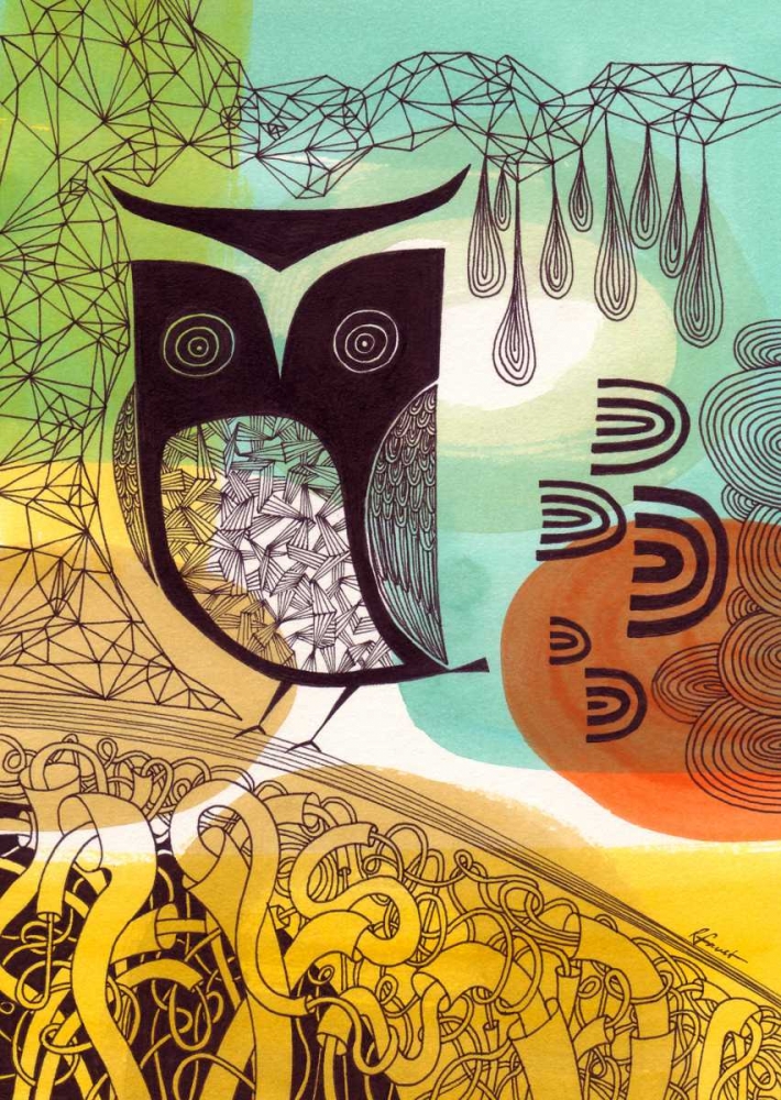 Doodle Owl art print by Richard Faust for $57.95 CAD