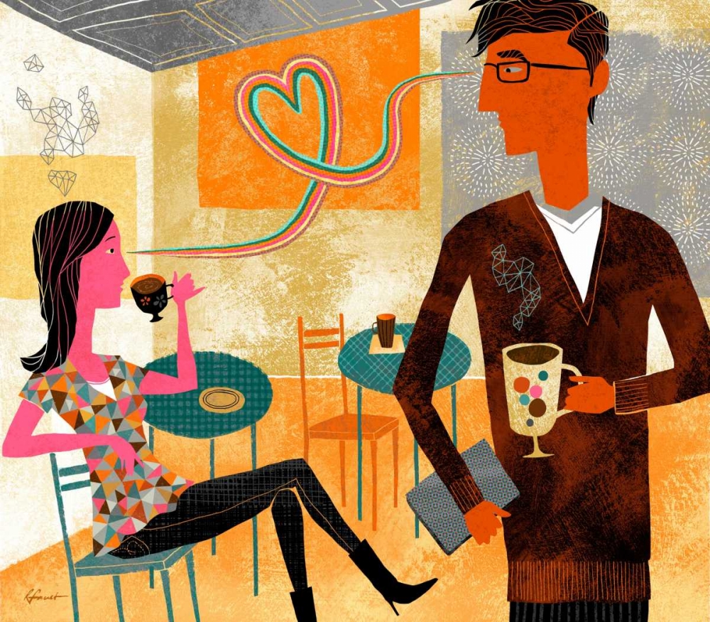 Coffeeshop Love art print by Richard Faust for $57.95 CAD