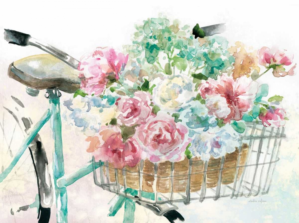 Flower Market Bicycle art print by Studio Rofino for $57.95 CAD