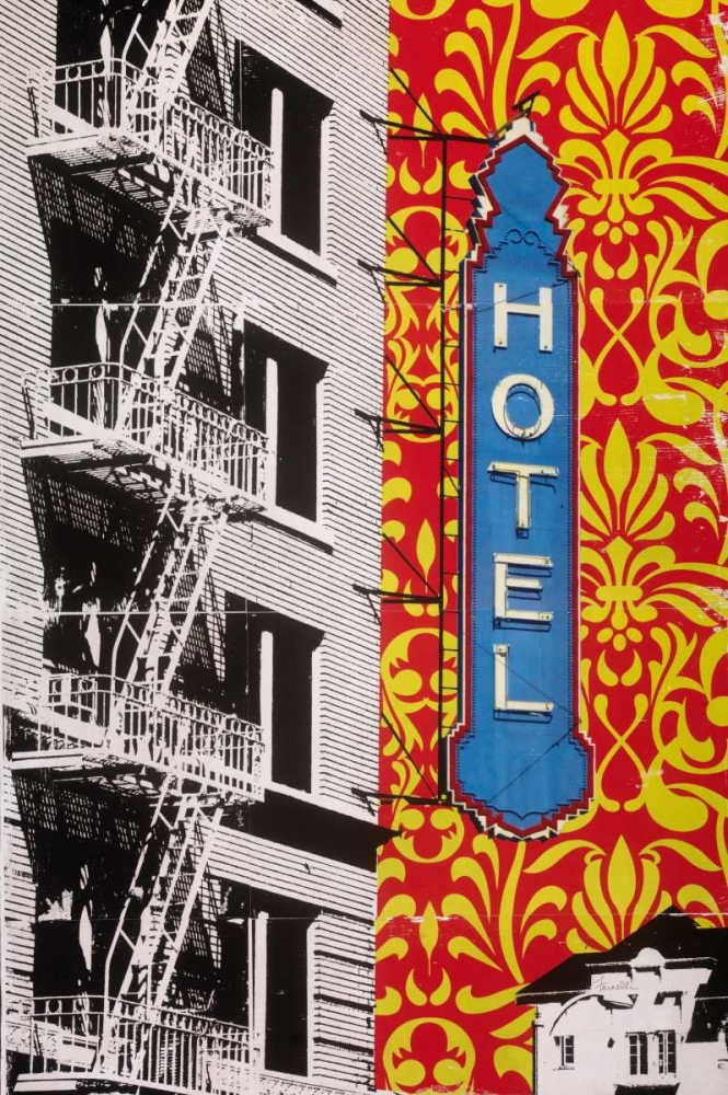 Urban Collage Hotel art print by Deanna Fainelli for $57.95 CAD