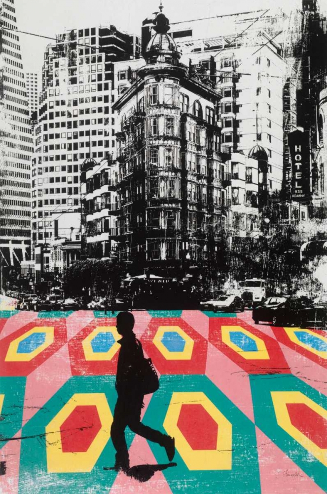 Urban Collage Walk art print by Deanna Fainelli for $57.95 CAD