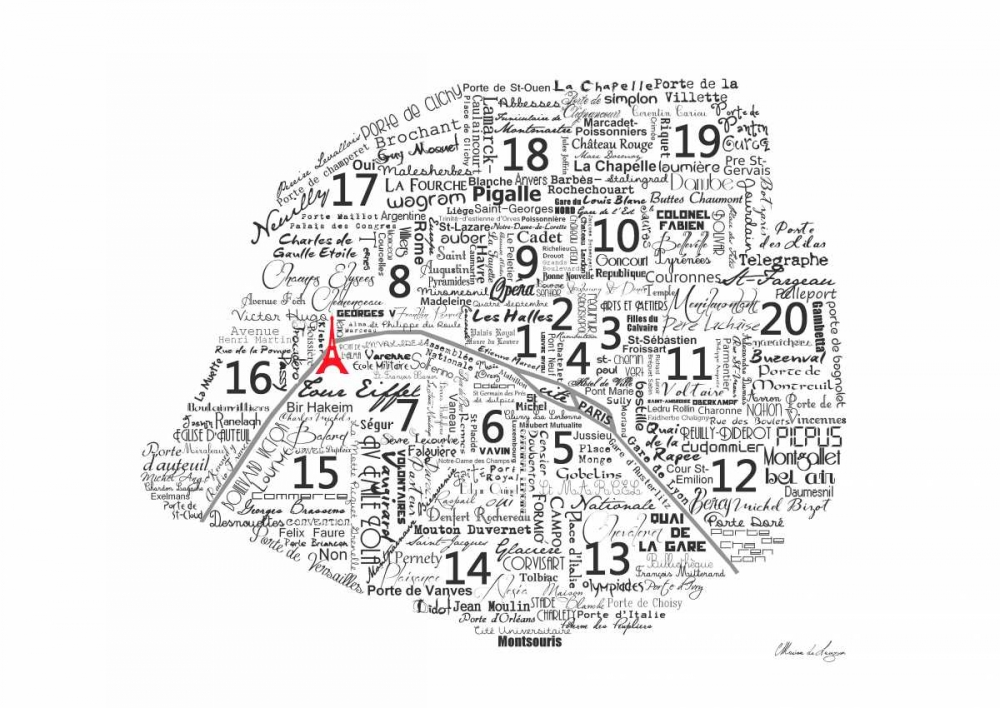 As The French Say-Map art print by Marion De Lauzun for $57.95 CAD