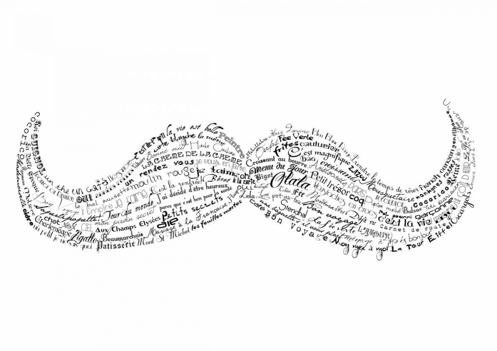 As The French Say-Moustache art print by Marion De Lauzun for $57.95 CAD