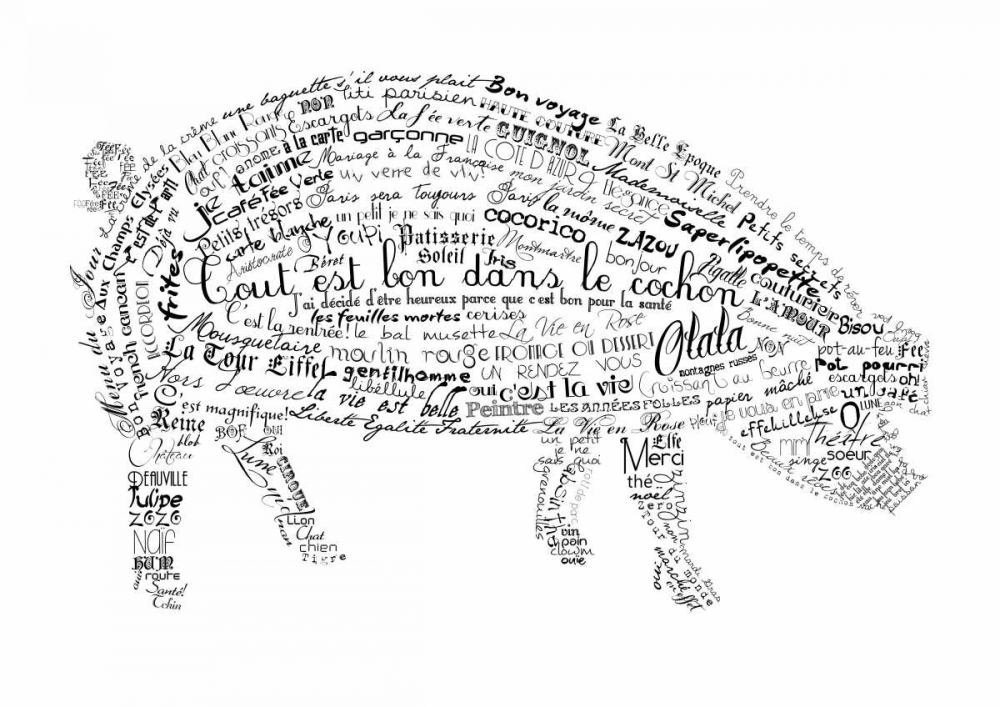 As The French Say-Pig art print by Marion De Lauzun for $57.95 CAD