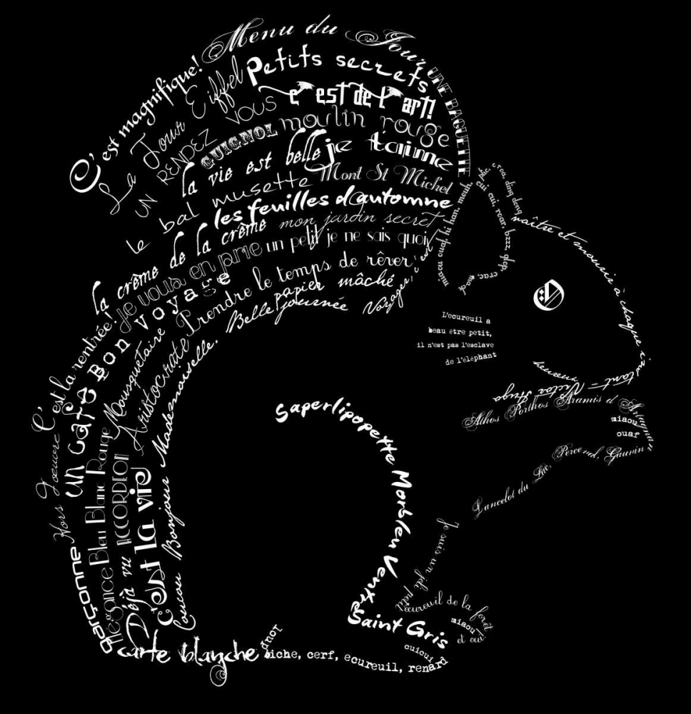 French Squirel Black art print by Marion De Lauzun for $57.95 CAD