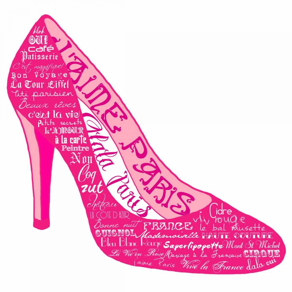 Pink Paris Shoe art print by Marion De Lauzun for $57.95 CAD