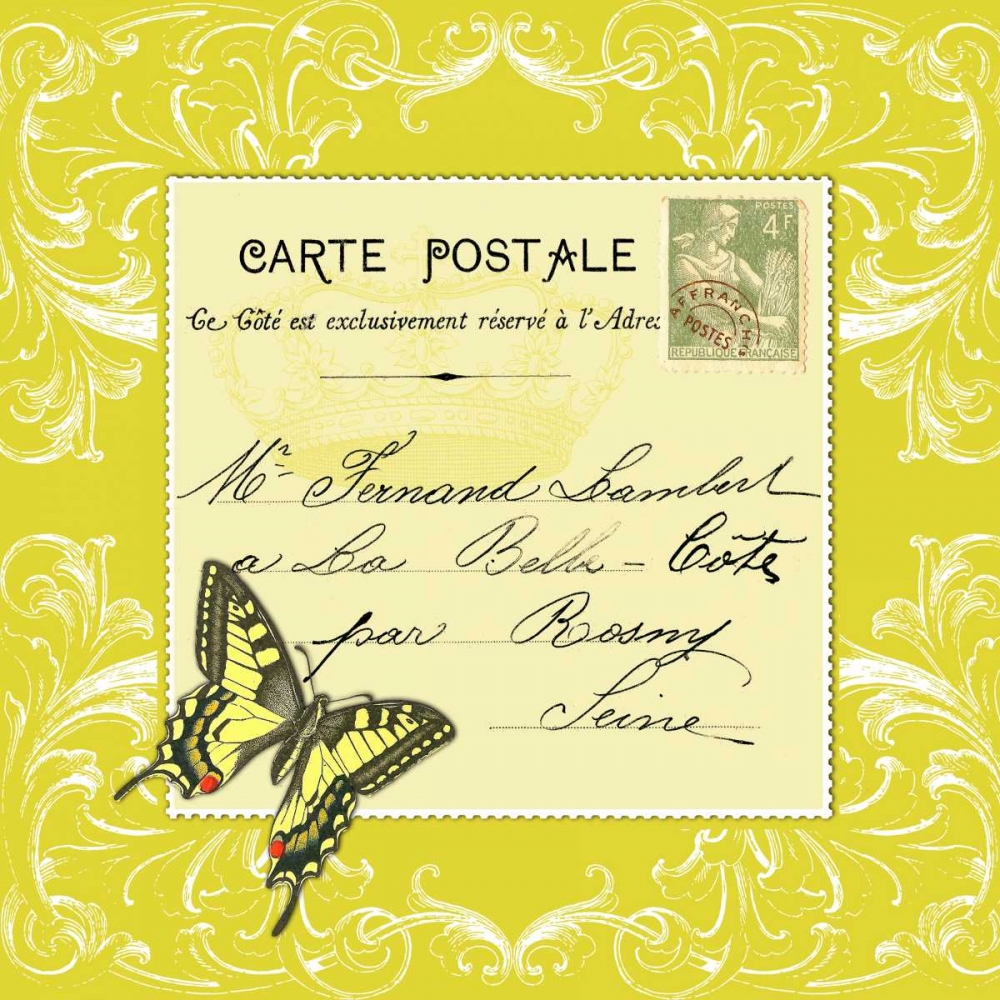 Butterfly Carte Postale Cirtrus art print by Marion De Lauzun for $57.95 CAD