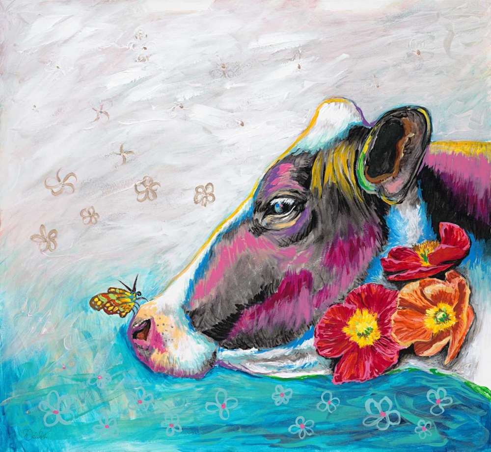 Whimsical Cow art print by Walela R. for $57.95 CAD