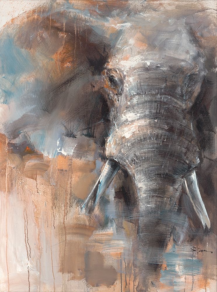 Savannah Elephant art print by Key for $57.95 CAD