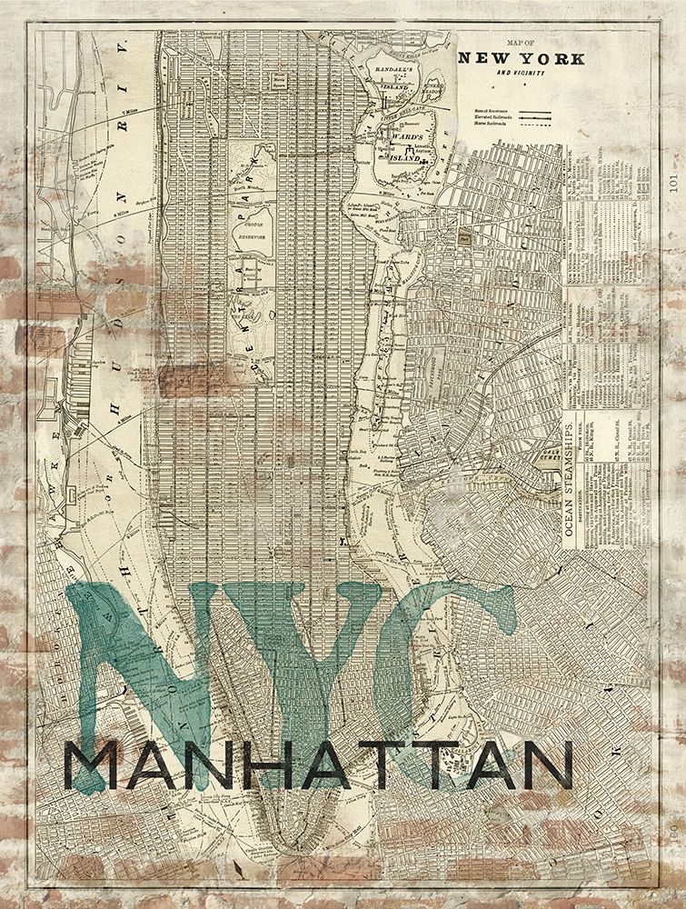 Reclaimed NYC Map art print by Z Studio for $57.95 CAD