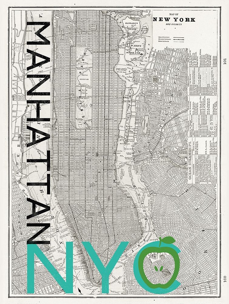 Mid Century NYC Map art print by Z Studio for $57.95 CAD