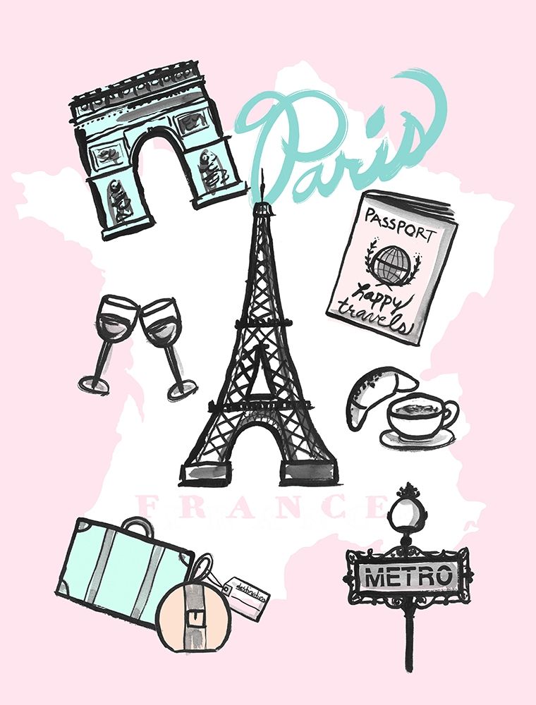 Pastel Paris art print by Bella Dos Santos for $57.95 CAD