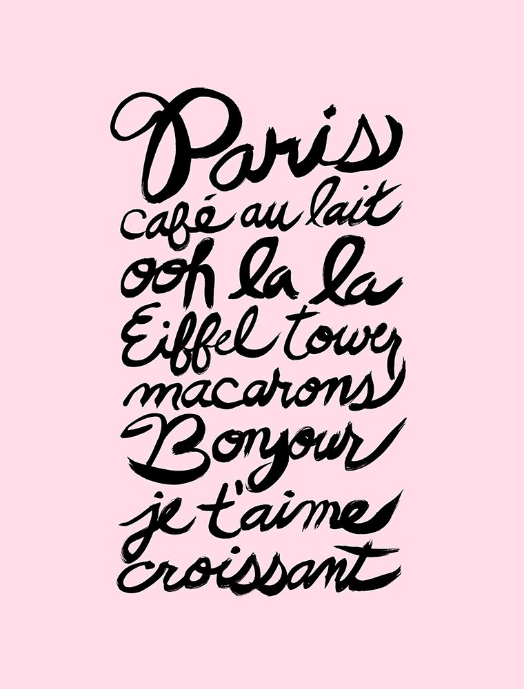 Paris Words Pink art print by Bella Dos Santos for $57.95 CAD