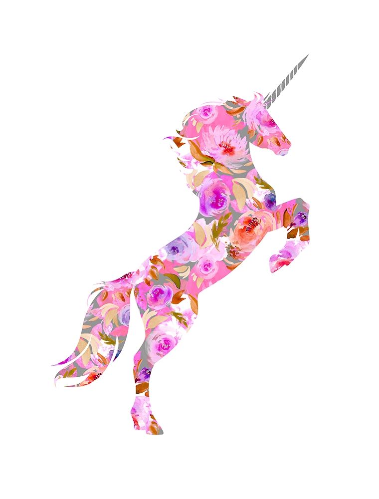 Pink Floral Unicorn art print by Bella Dos Santos for $57.95 CAD