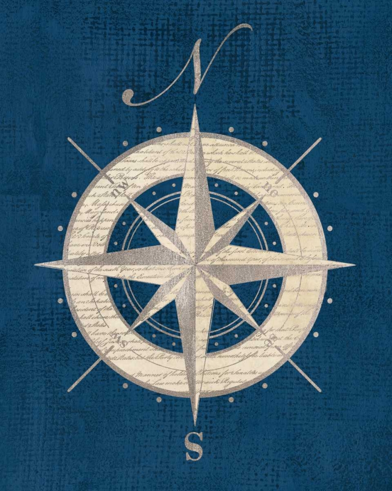 Compass Rose Coastal Blue art print by Sam Appleman for $57.95 CAD