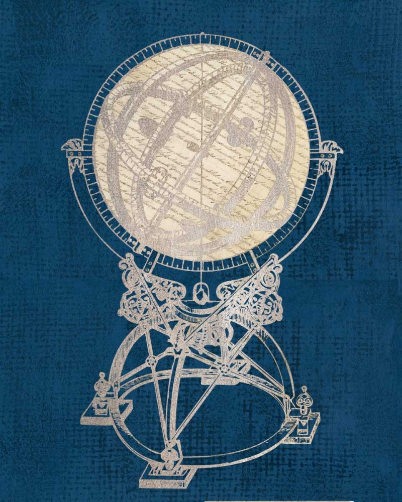 Old World Globe Coastal Blue art print by Sam Appleman for $57.95 CAD