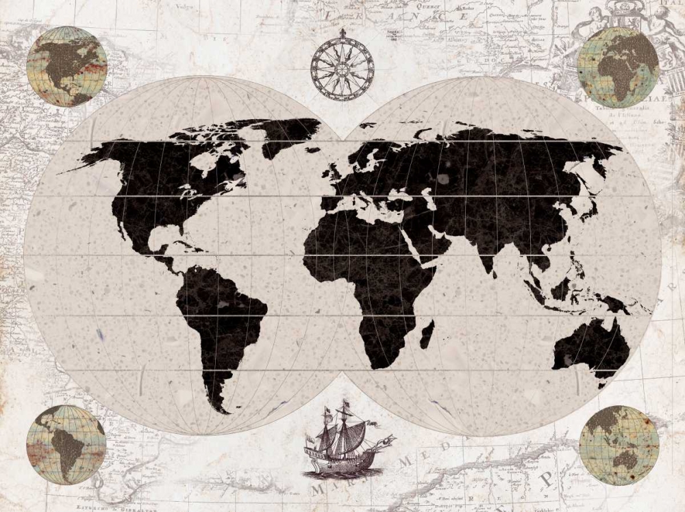 Explorers Map art print by Sam Appleman for $57.95 CAD