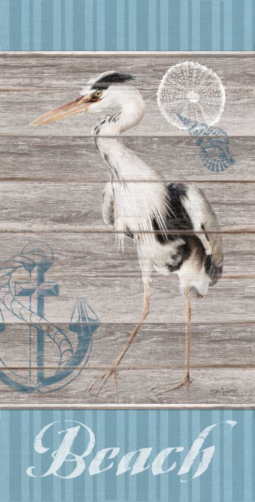Beach Heron art print by Sam Appleman for $57.95 CAD
