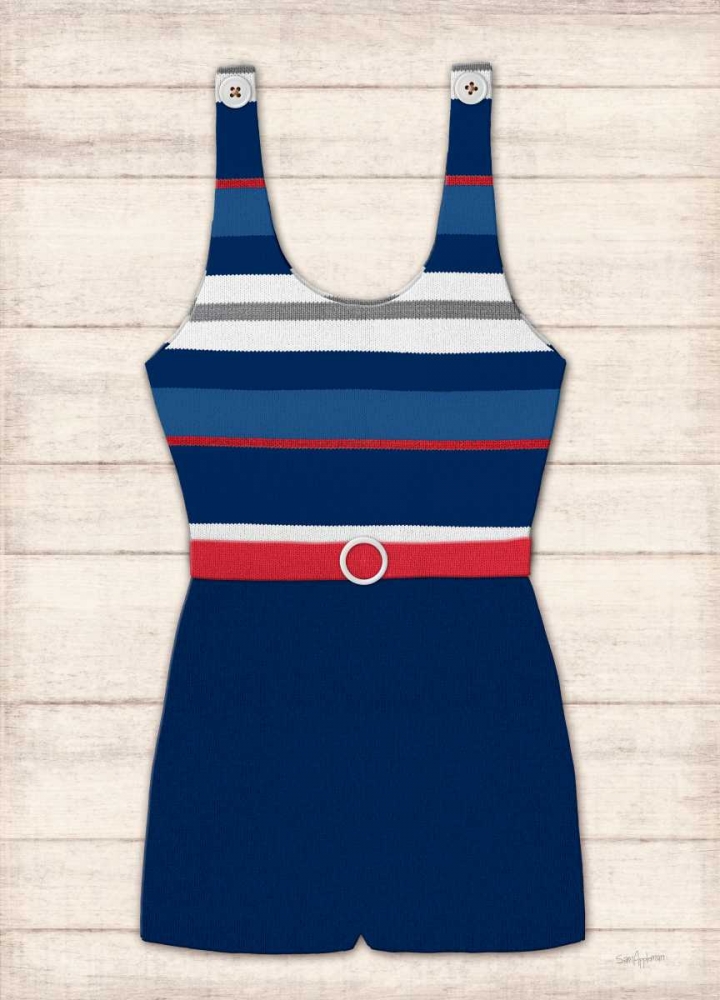 Vintage Swim Suit - Blue and Red 2 art print by Sam Appleman for $57.95 CAD