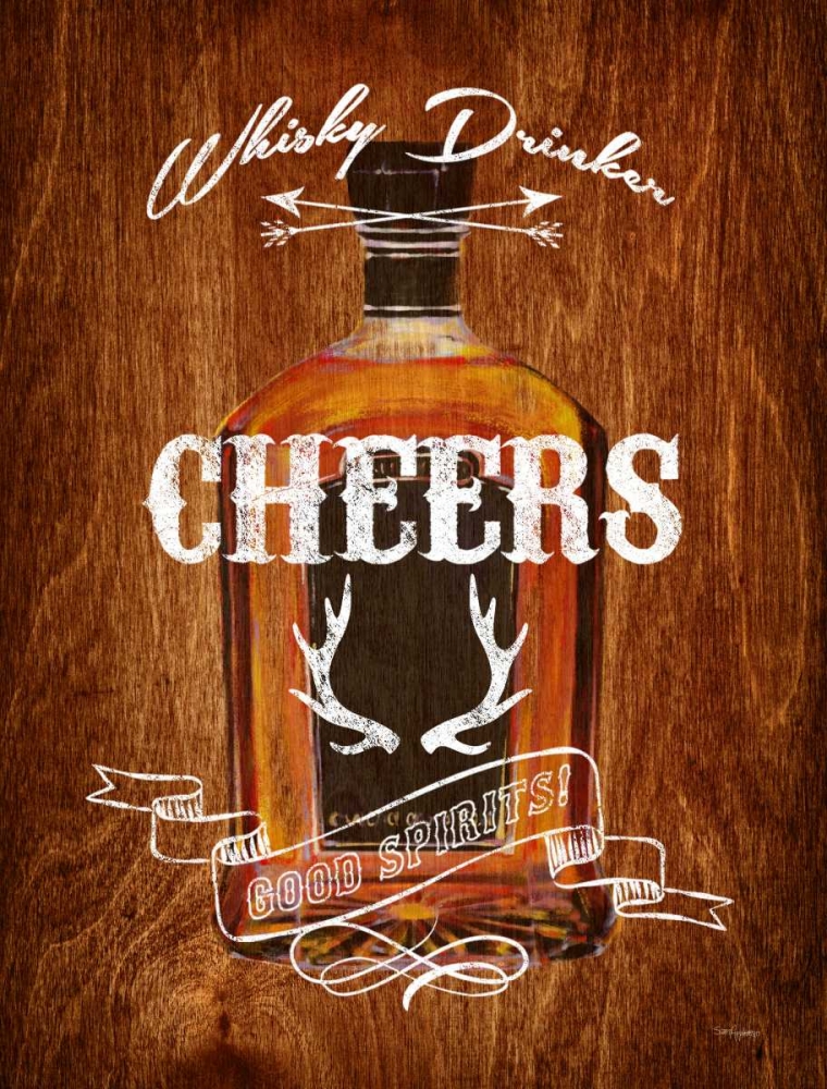 Whisky Drinker Wood Sign art print by Sam Appleman for $57.95 CAD