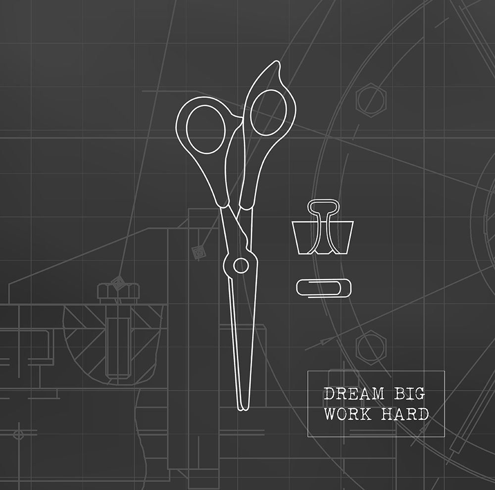 Scissor Blueprint art print by Sam Appleman for $57.95 CAD