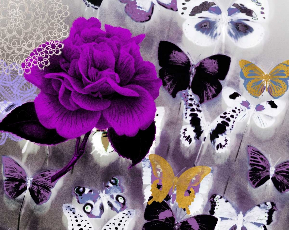 Butterfly Collage Magenta art print by Evangeline Taylor for $57.95 CAD