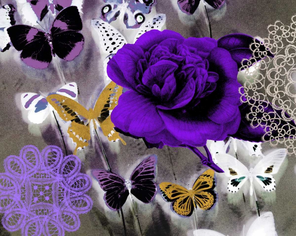 Butterfly Collage Purple art print by Evangeline Taylor for $57.95 CAD