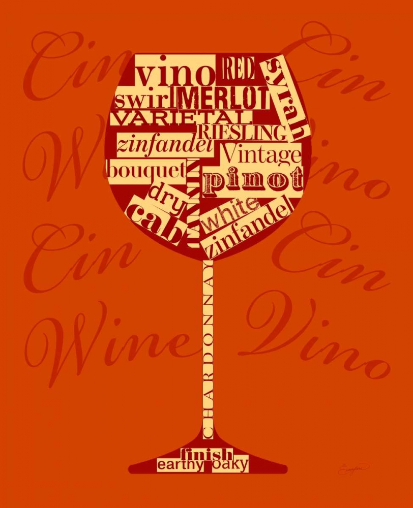 Wine Words Glass art print by Evangeline Taylor for $57.95 CAD