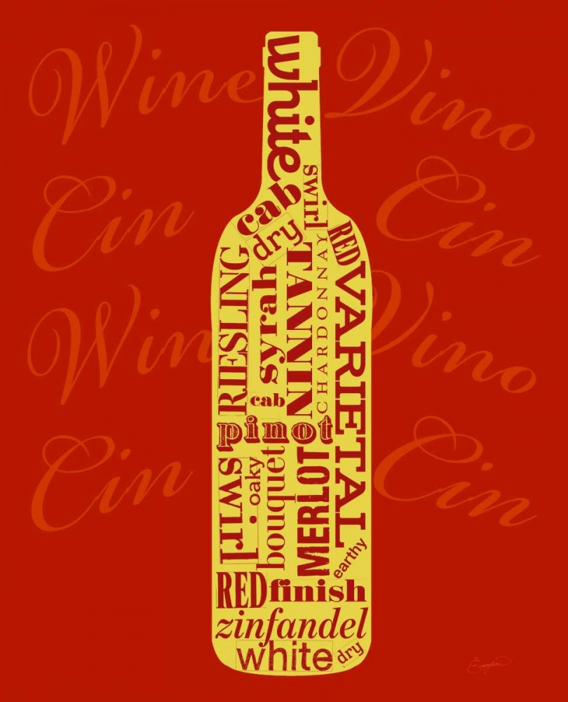 Wine Words Bottle art print by Evangeline Taylor for $57.95 CAD