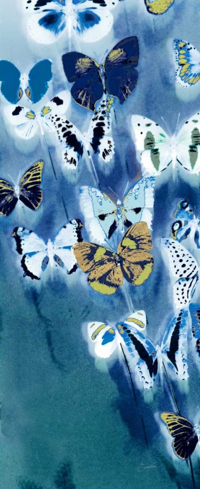Morccan Blue Butterflies 2 art print by Evangeline Taylor for $57.95 CAD