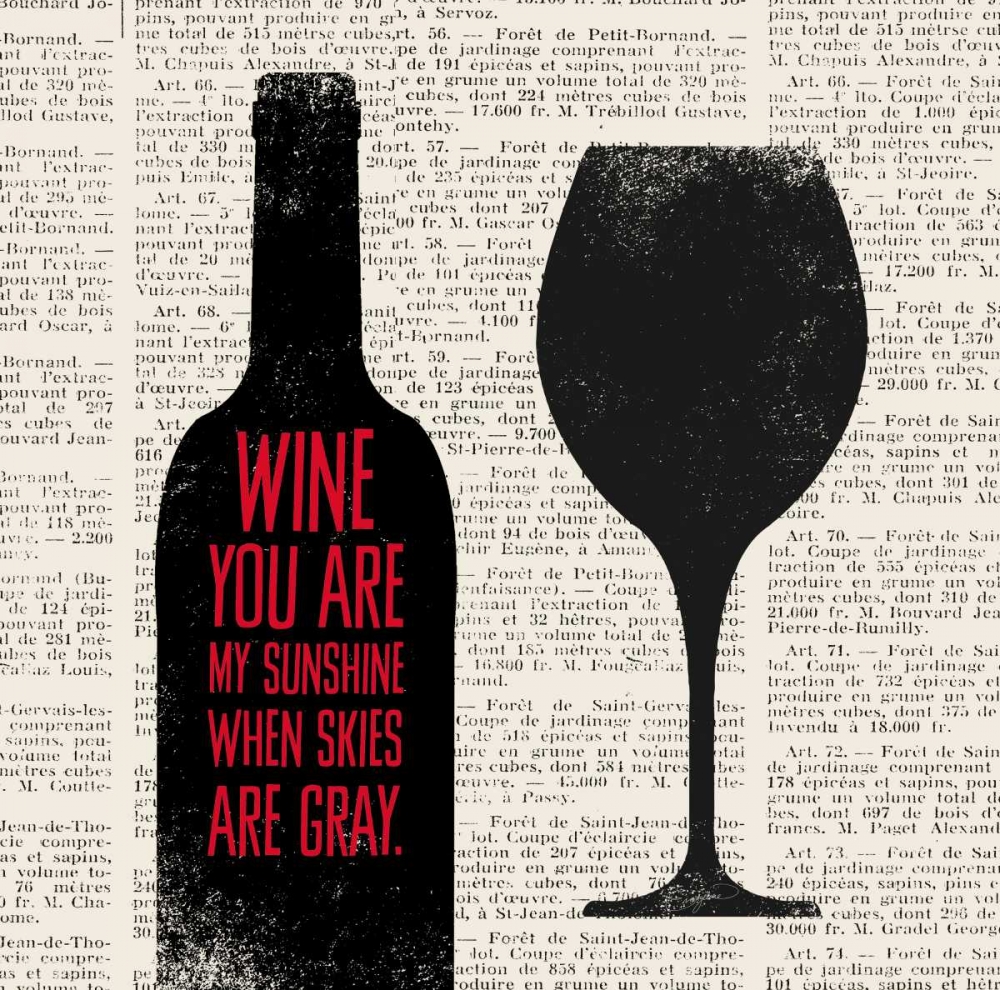 Wine Lino Print 2 art print by Evangeline Taylor for $57.95 CAD