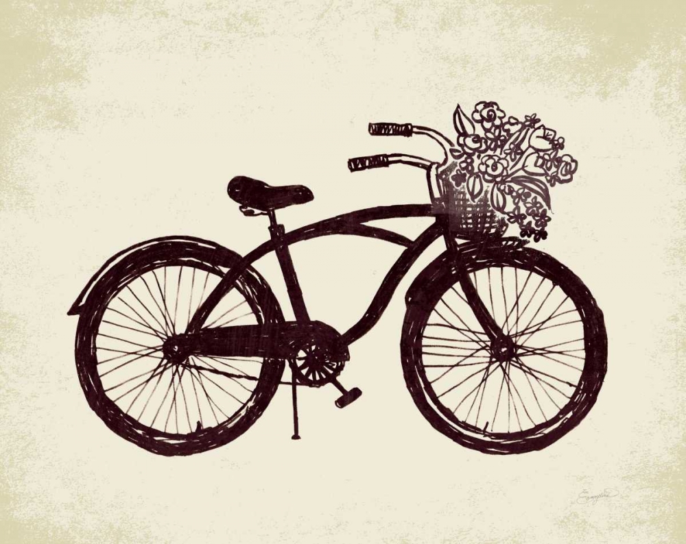 Flower Basket Bike art print by Evangeline Taylor for $57.95 CAD