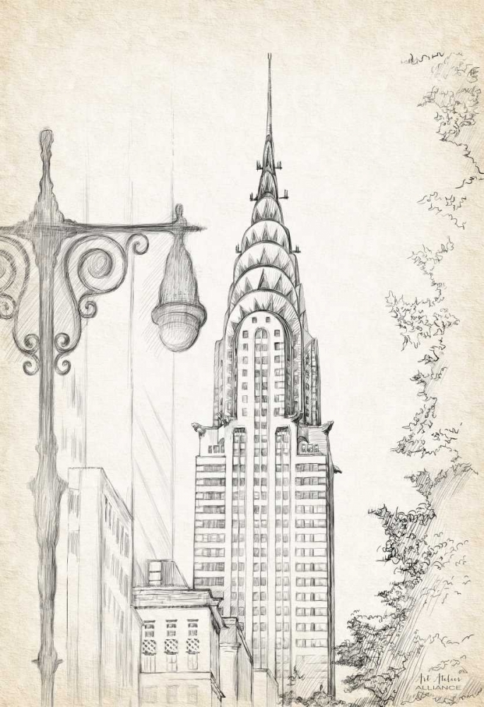 A New York Avenue Sketch art print by Art Atelier Alliance for $57.95 CAD