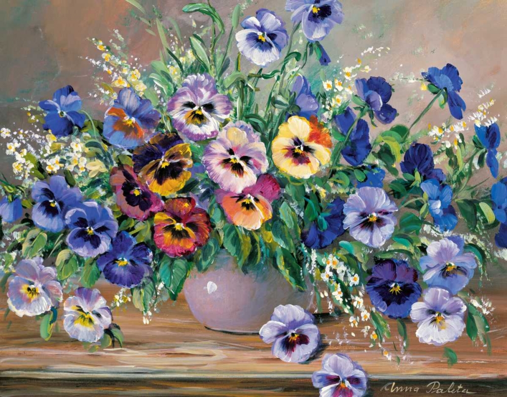 Bouquet of pansies art print by Anna Paleta for $57.95 CAD