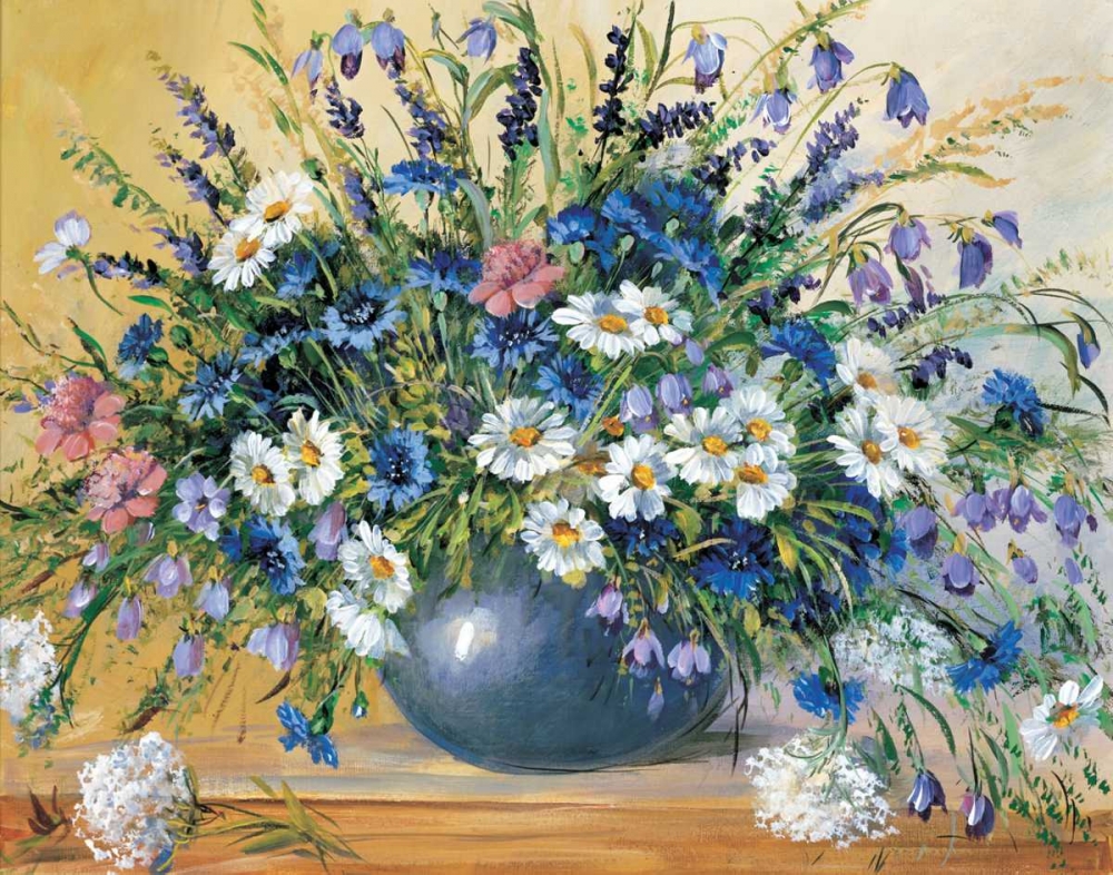 Vase with cornflowers art print by Anna Paleta for $57.95 CAD