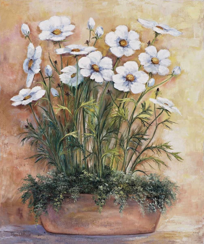White anemones in bowl art print by Rian Withaar for $57.95 CAD