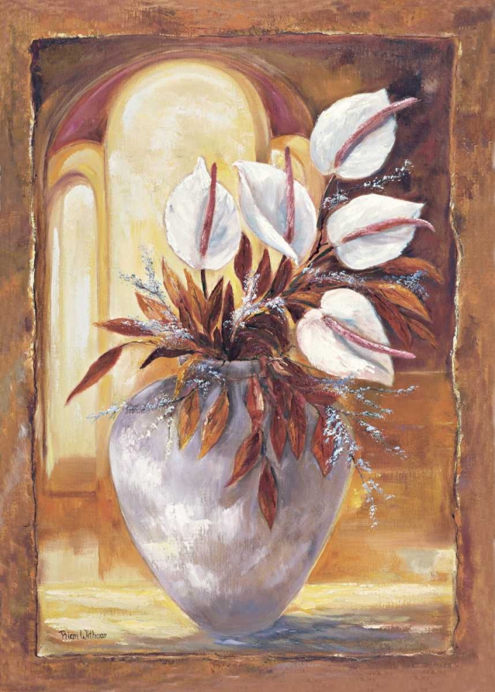White flowers in vase I art print by Rian Withaar for $57.95 CAD