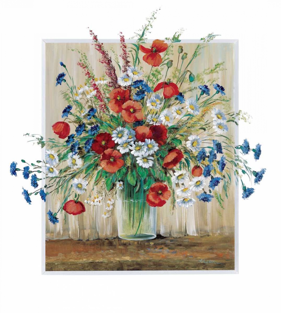 A vase with poppies art print by Katharina Schottler for $57.95 CAD