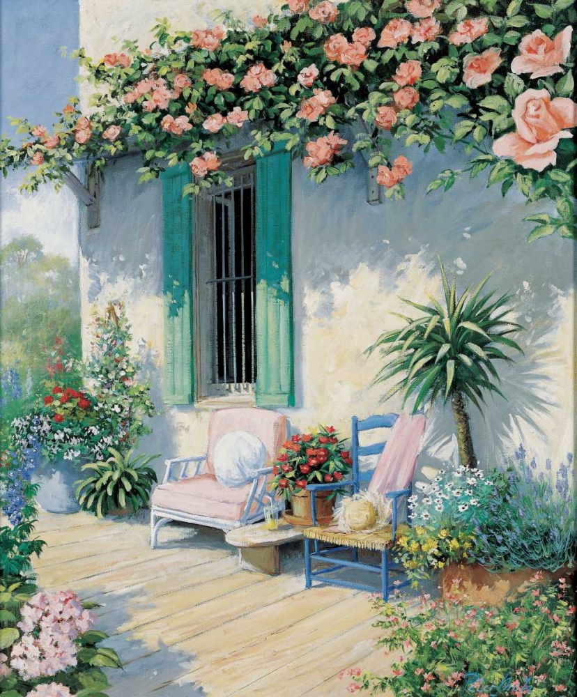 A veranda in bloom II art print by Peter Motz for $57.95 CAD