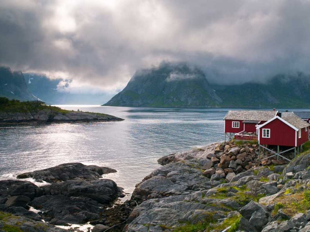 Fishing huts on the waterfront, Lofoten, Norway art print by Assaf Frank for $57.95 CAD