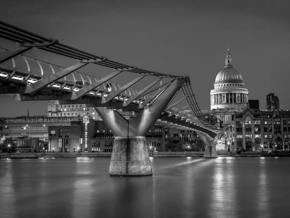 The Millennium bridge and St Pauls cathedral in London, UK art print by Assaf Frank for $57.95 CAD