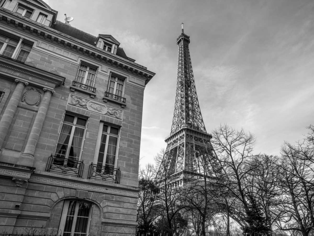 Old building next to Eiffel tower, Paris, France art print by Assaf Frank for $57.95 CAD