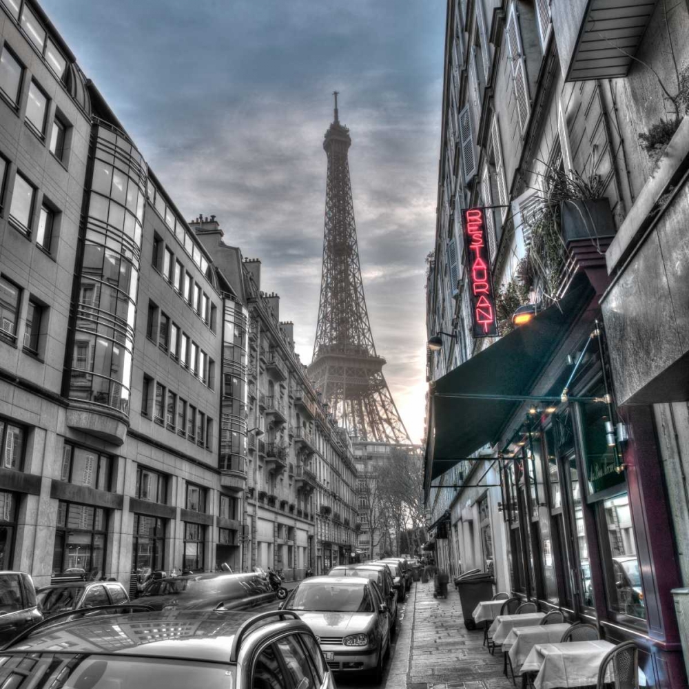 Eiffel tower from city street, Paris, France art print by Assaf Frank for $57.95 CAD