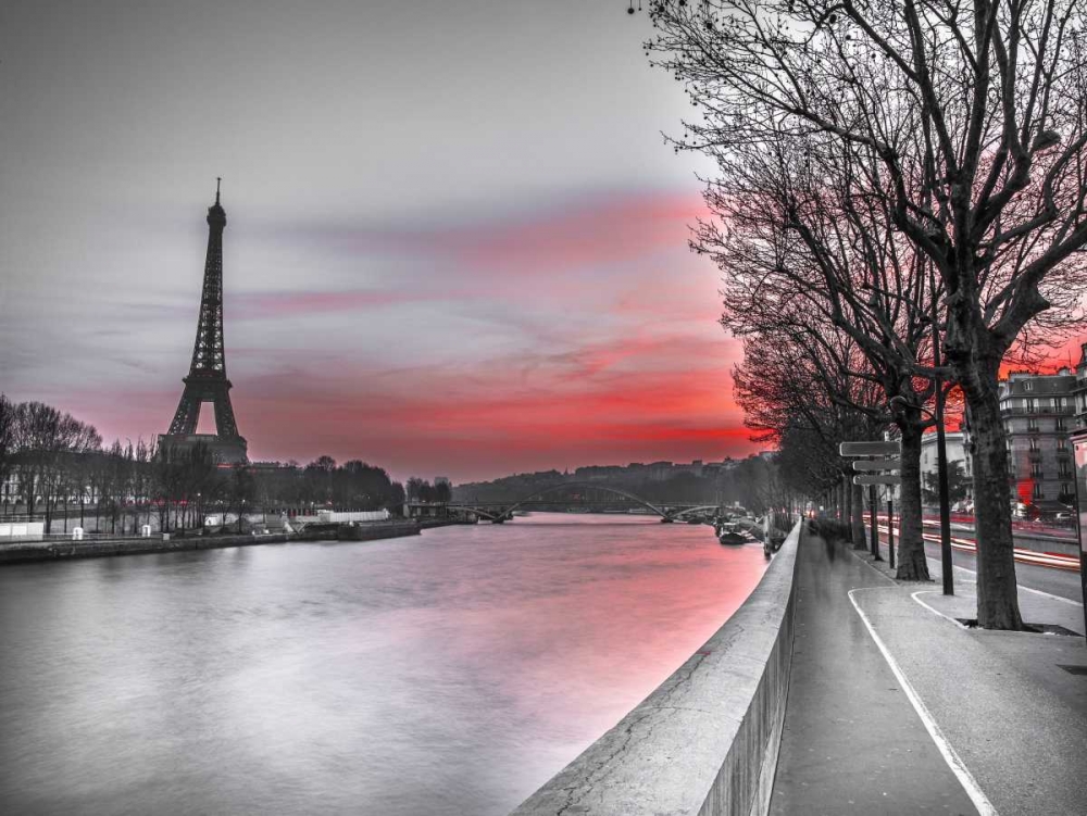 The river Seine and the Eiffel tower at dusk art print by Assaf Frank for $57.95 CAD