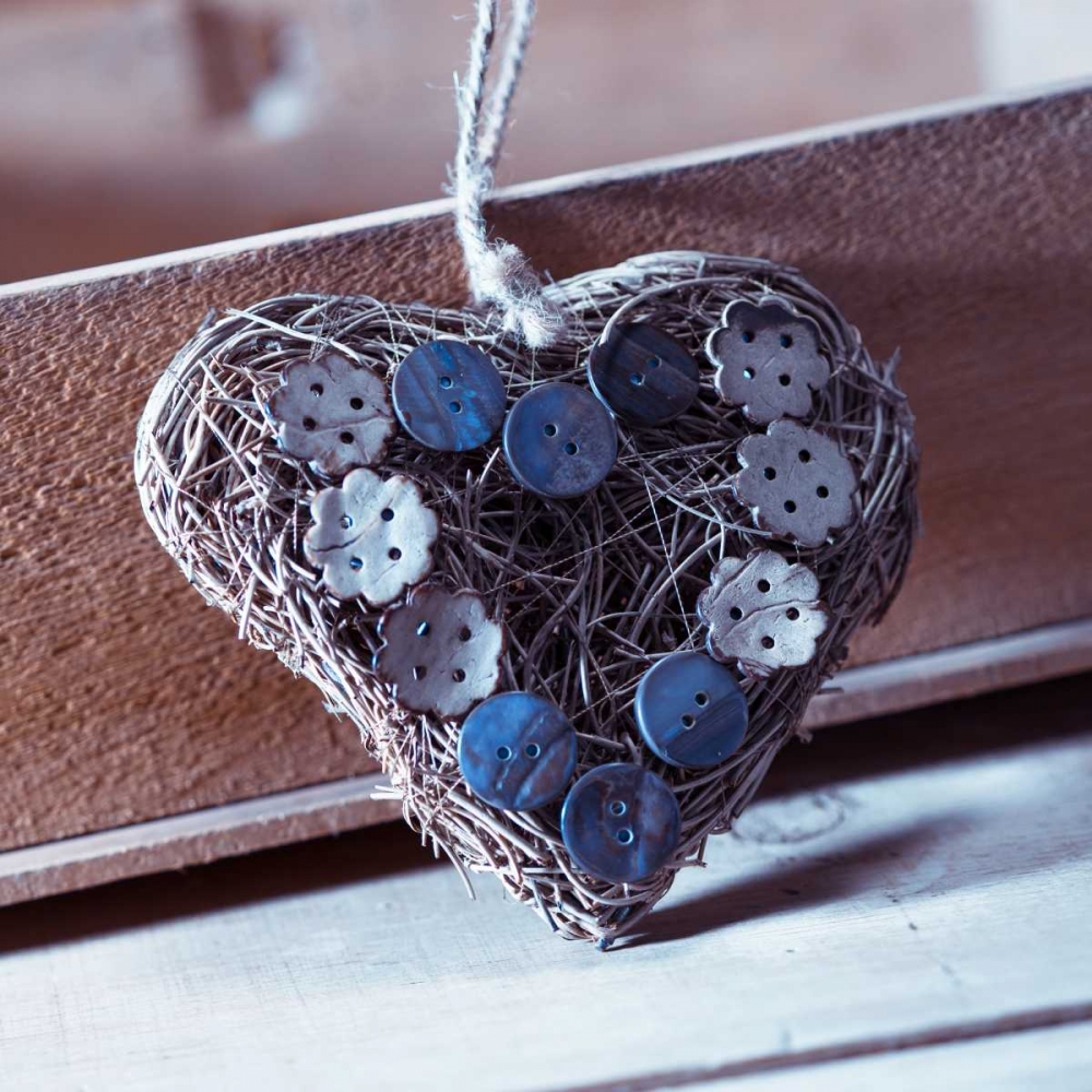 Heart made of straw with buttons art print by Assaf Frank for $57.95 CAD
