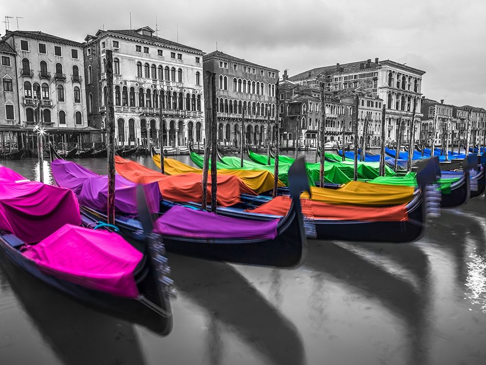 Gondolas parked on the grand canal, Venice, Italy art print by Assaf Frank for $57.95 CAD