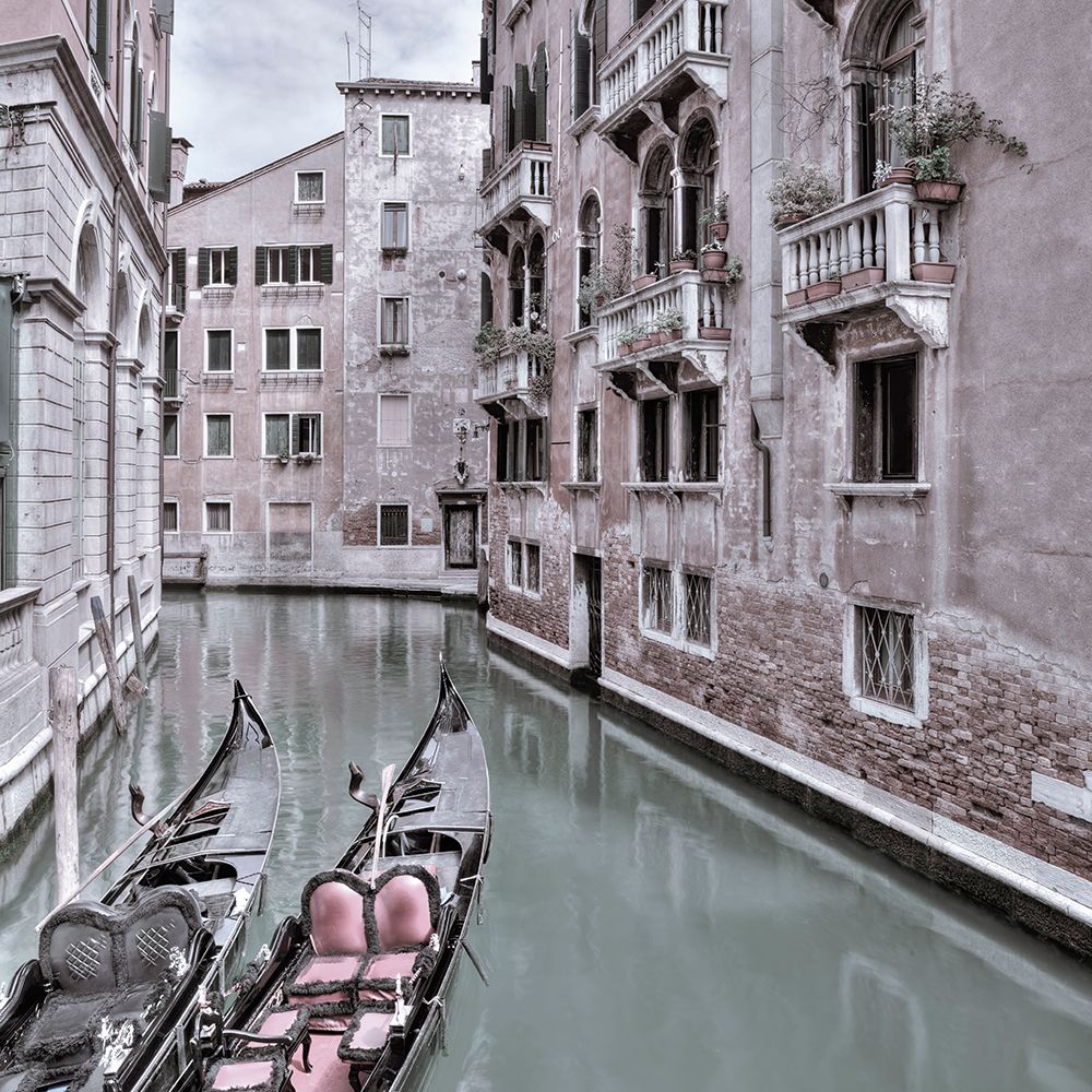 Gondolas in narrow canal - Venice - Italy art print by Assaf Frank for $57.95 CAD