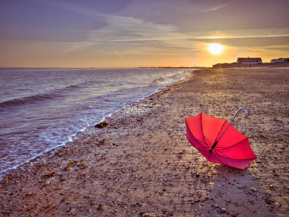 Row of beach huts at sunset, Hayling Island art print by Assaf Frank for $57.95 CAD