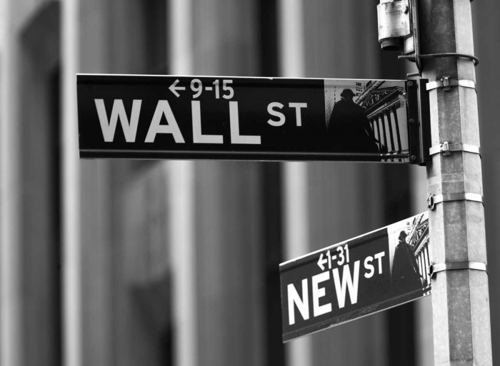 Wall street sign - New York city art print by Assaf Frank for $57.95 CAD